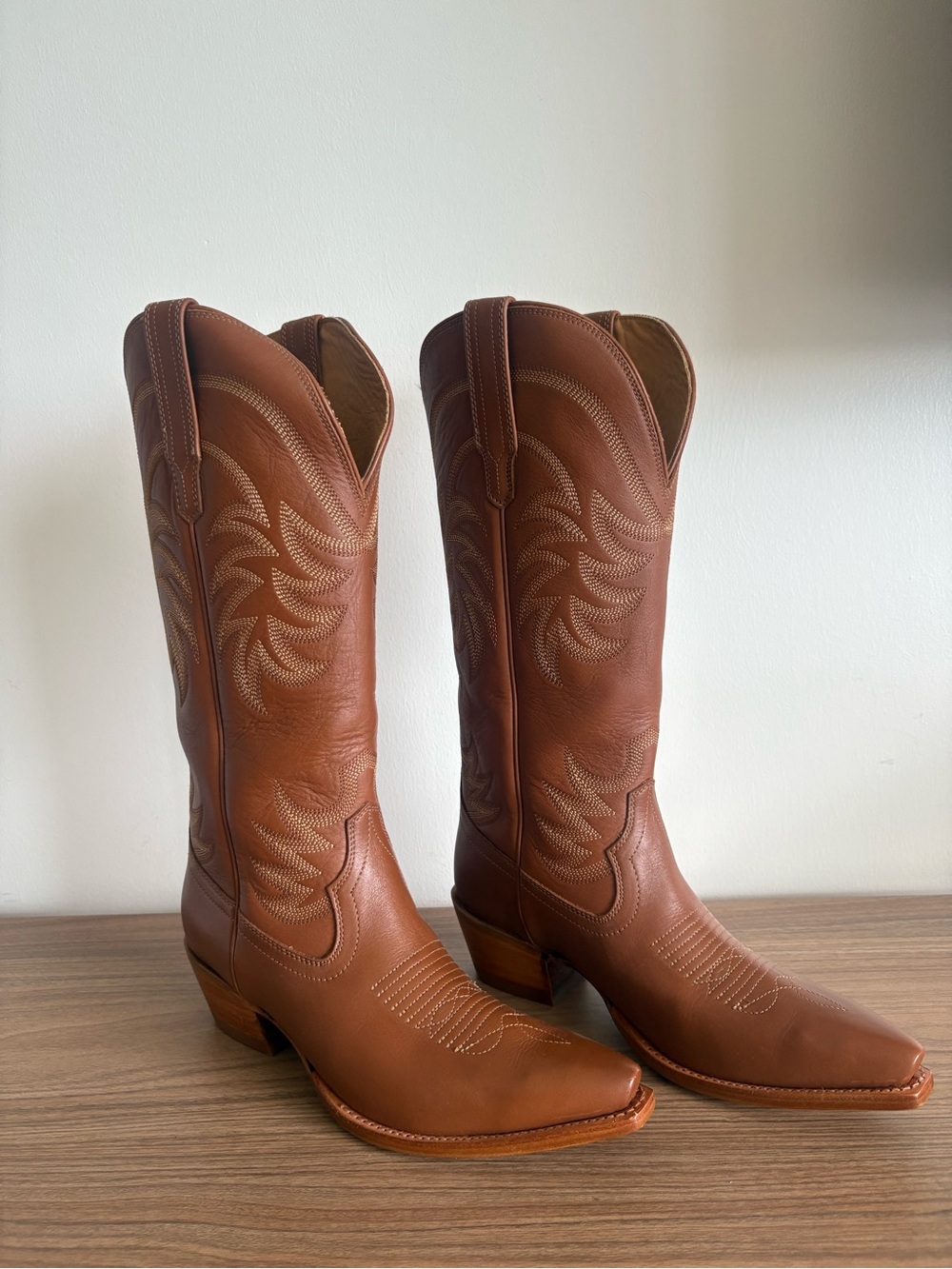 Tecovas Annie Caramel  Tan Brown Women's Western Heeled Boots